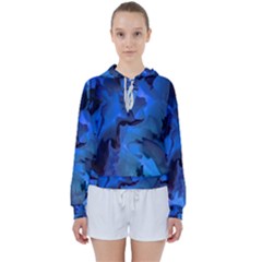 Peony In Blue Women s Tie Up Sweat