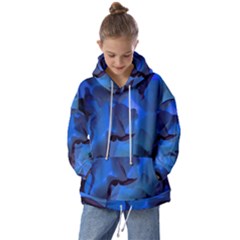 Peony In Blue Kids  Oversized Hoodie by LavishWithLove