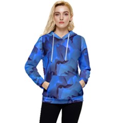 Peony In Blue Women s Lightweight Drawstring Hoodie