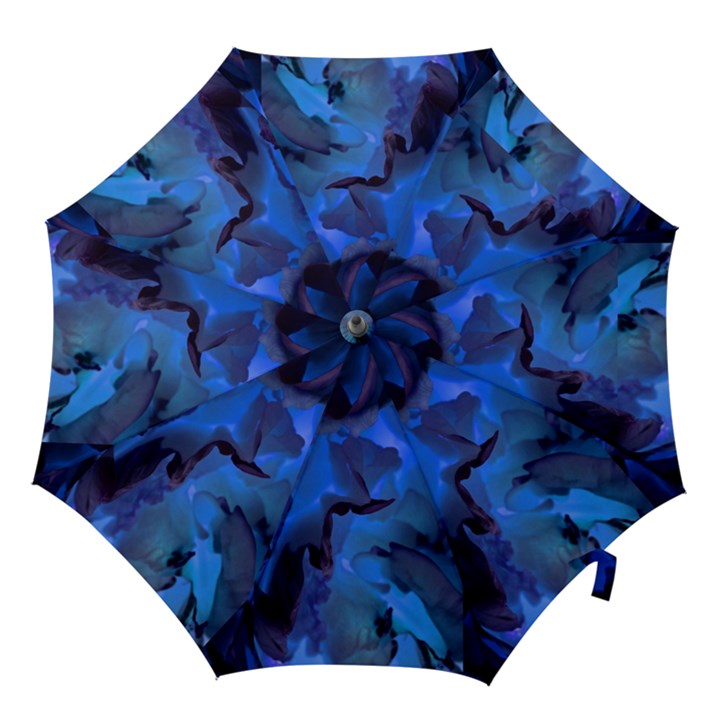 Peony in Blue Hook Handle Umbrellas (Large)