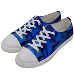 Peony In Blue Women s Low Top Canvas Sneakers