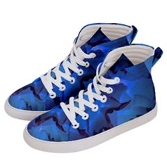 Peony In Blue Men s Hi-top Skate Sneakers