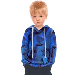 Peony In Blue Kids  Overhead Hoodie