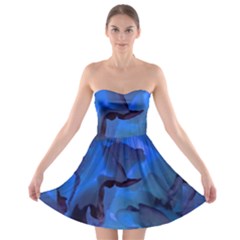 Peony In Blue Strapless Bra Top Dress by LavishWithLove