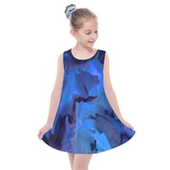 Peony In Blue Kids  Summer Dress