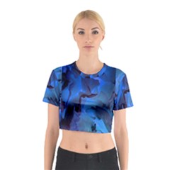 Peony In Blue Cotton Crop Top