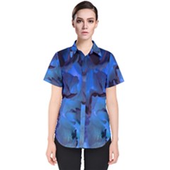 Peony In Blue Women s Short Sleeve Shirt