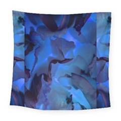 Peony In Blue Square Tapestry (large)