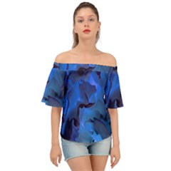 Peony In Blue Off Shoulder Short Sleeve Top by LavishWithLove