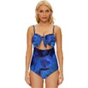 Peony in Blue Knot Front One-Piece Swimsuit View1