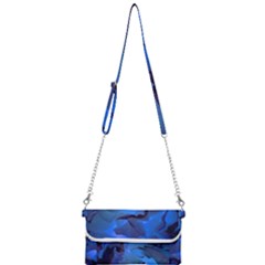 Peony In Blue Mini Crossbody Handbag