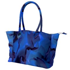 Peony In Blue Canvas Shoulder Bag