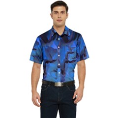 Peony In Blue Men s Short Sleeve Pocket Shirt  by LavishWithLove