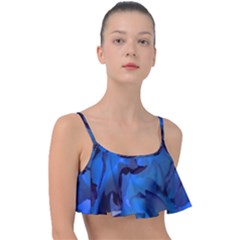 Peony In Blue Frill Bikini Top