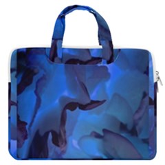 Peony In Blue Macbook Pro Double Pocket Laptop Bag