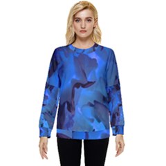 Peony In Blue Hidden Pocket Sweatshirt