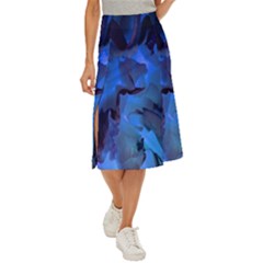 Peony In Blue Midi Panel Skirt by LavishWithLove