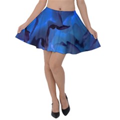 Peony In Blue Velvet Skater Skirt by LavishWithLove