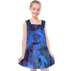 Peony In Blue Kids  Cross Back Dress