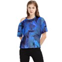 Peony in Blue One Shoulder Cut Out Tee View1