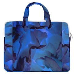 Peony In Blue Macbook Pro Double Pocket Laptop Bag (large)