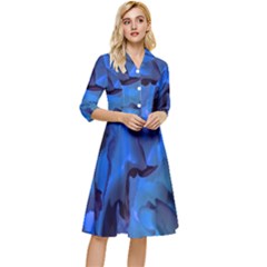 Peony In Blue Classy Knee Length Dress