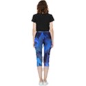 Peony in Blue Inside Out Lightweight Velour Capri Leggings  View2