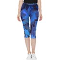 Peony in Blue Inside Out Lightweight Velour Capri Leggings  View3