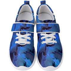 Peony In Blue Men s Velcro Strap Shoes by LavishWithLove