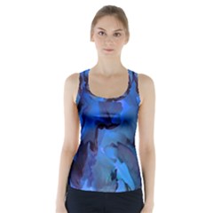 Peony In Blue Racer Back Sports Top by LavishWithLove