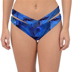 Peony In Blue Double Strap Halter Bikini Bottom