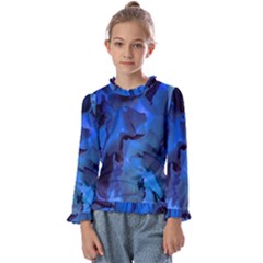 Peony In Blue Kids  Frill Detail Tee