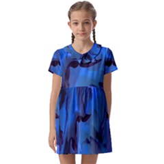 Peony In Blue Kids  Asymmetric Collar Dress by LavishWithLove