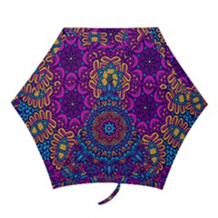 Vibrant Violet Mandala Mini Folding Umbrellas