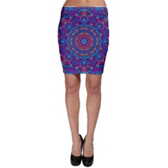 Vibrant Violet Mandala Bodycon Skirt