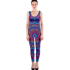 Vibrant Violet Mandala One Piece Catsuit by lujastyles