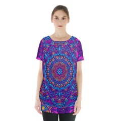 Vibrant Violet Mandala Skirt Hem Sports Top by lujastyles