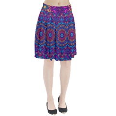 Vibrant Violet Mandala Pleated Skirt by lujastyles