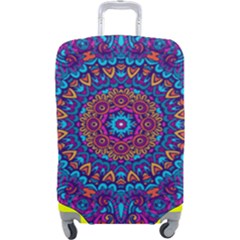 Vibrant Violet Mandala Luggage Cover (large) by lujastyles