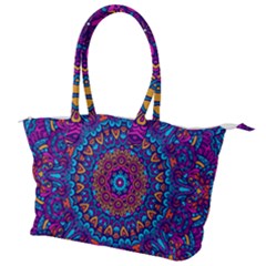 Vibrant Violet Mandala Canvas Shoulder Bag by lujastyles