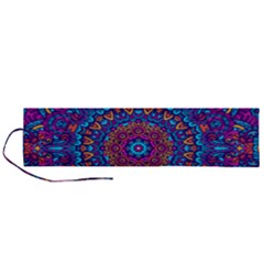 Vibrant Violet Mandala Roll Up Canvas Pencil Holder (l) by lujastyles