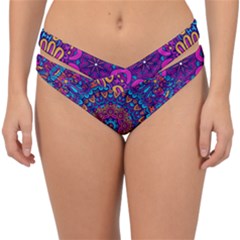 Vibrant Violet Mandala Double Strap Halter Bikini Bottom