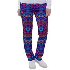 Vibrant Violet Mandala Women s Casual Pants by lujastyles