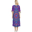 Vibrant Violet Mandala Bow Sleeve Chiffon Midi Dress View4