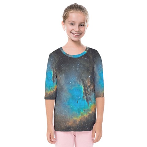 Pacman Nebula (ngc281) Kids  Quarter Sleeve Raglan Tee by idjy