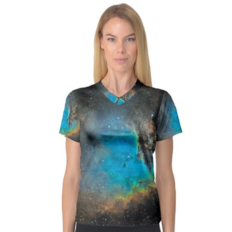 Pacman Nebula (ngc281) V-neck Sport Mesh Tee by idjy