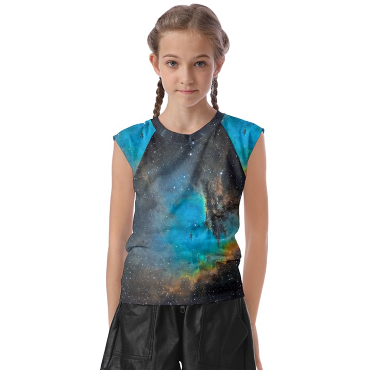 Pacman Nebula (NGC281) Kids  Raglan Cap Sleeve Tee