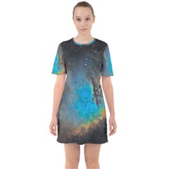 Pacman Nebula (ngc281) Sixties Short Sleeve Mini Dress by idjy