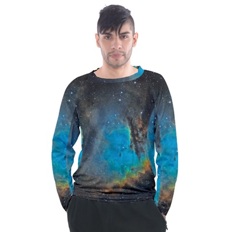 Pacman Nebula (ngc281) Men s Long Sleeve Raglan Tee by idjy