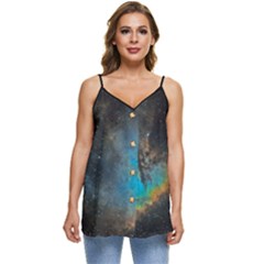 Pacman Nebula (ngc281) Casual Spaghetti Strap Chiffon Top